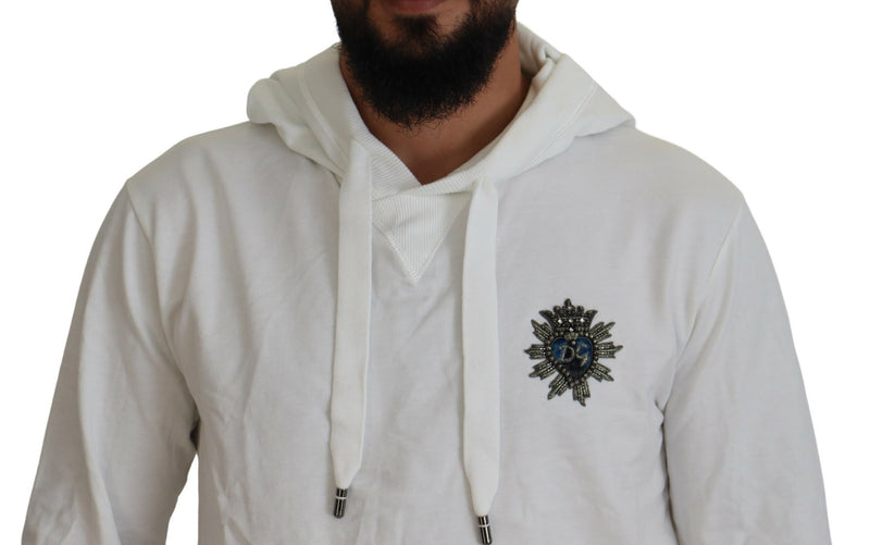Sweat à capuche Dolce & Gabbana blanc en coton avec logo