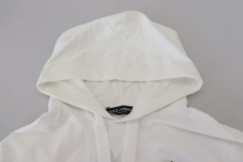 Sweat à capuche Dolce & Gabbana blanc en coton avec logo