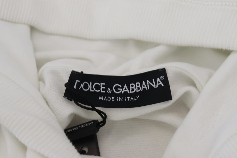 Sweat à capuche Dolce & Gabbana blanc en coton avec logo