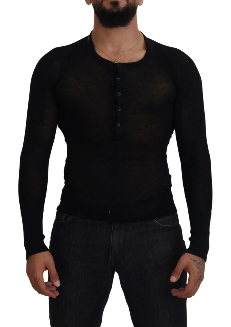 Maglione Dolce & Gabbana nero in cashmere con bottoni