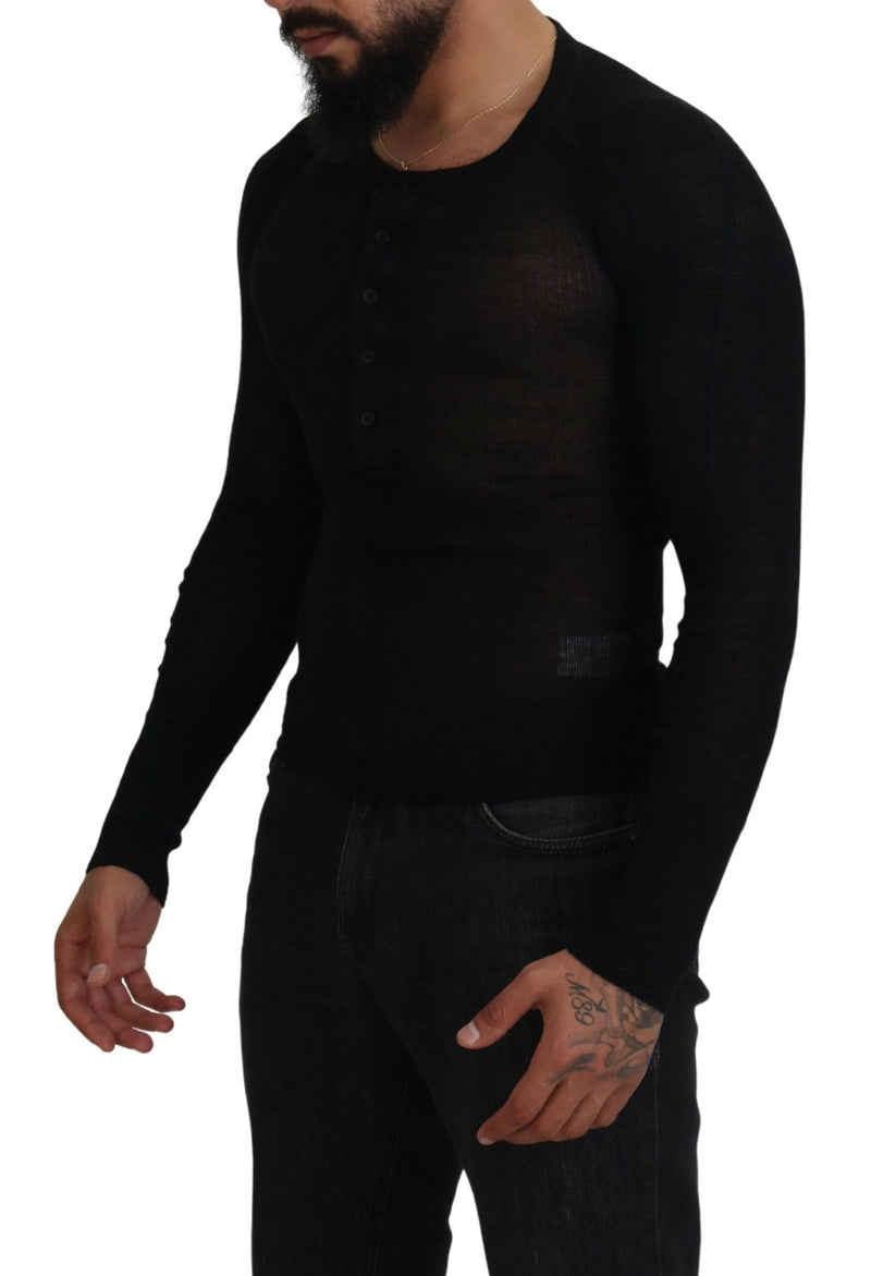 Maglione Dolce & Gabbana nero in cashmere con bottoni