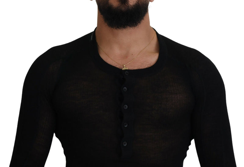 Maglione Dolce & Gabbana nero in cashmere con bottoni