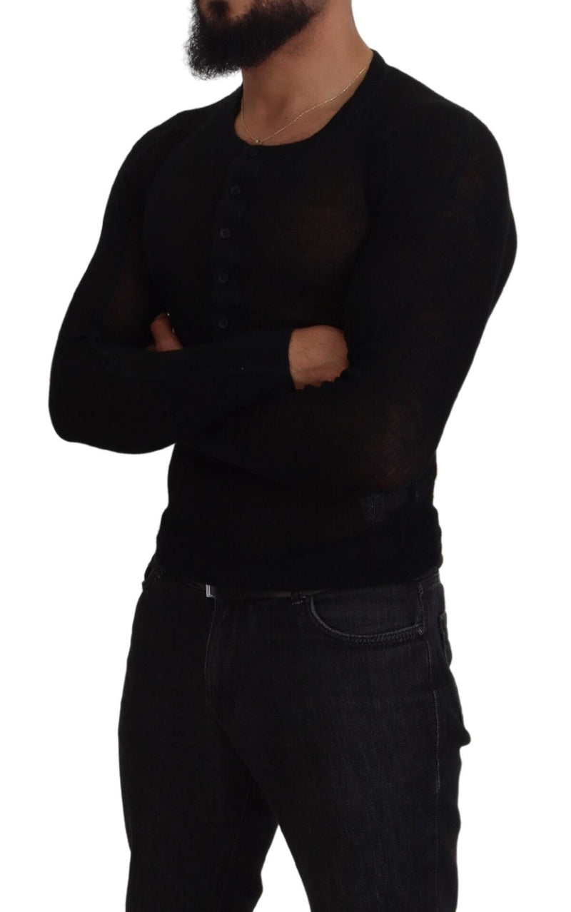 Maglione Dolce & Gabbana nero in cashmere con bottoni