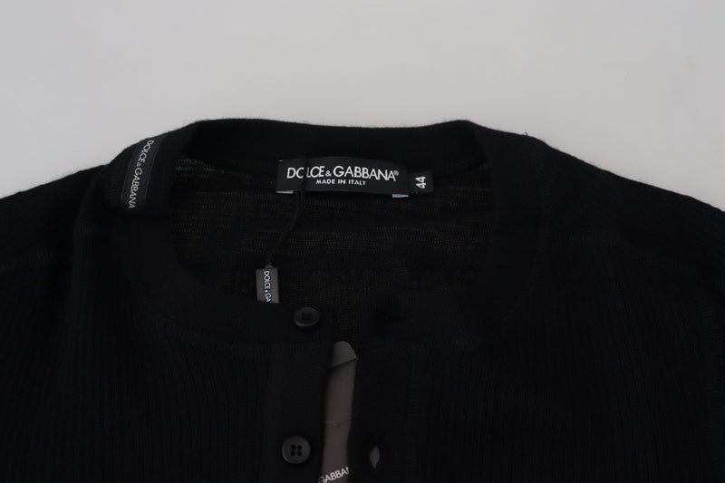 Maglione Dolce & Gabbana nero in cashmere con bottoni