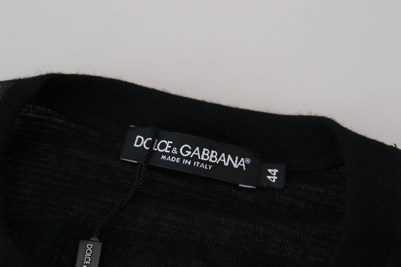 Maglione Dolce & Gabbana nero in cashmere con bottoni