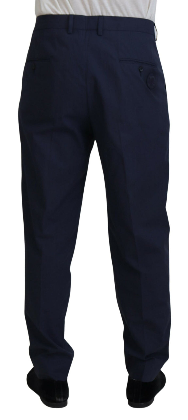 Pantalon habillé Dolce & Gabbana bleu foncé en coton, coupe chino
