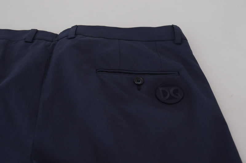 Pantalon habillé Dolce & Gabbana bleu foncé en coton, coupe chino
