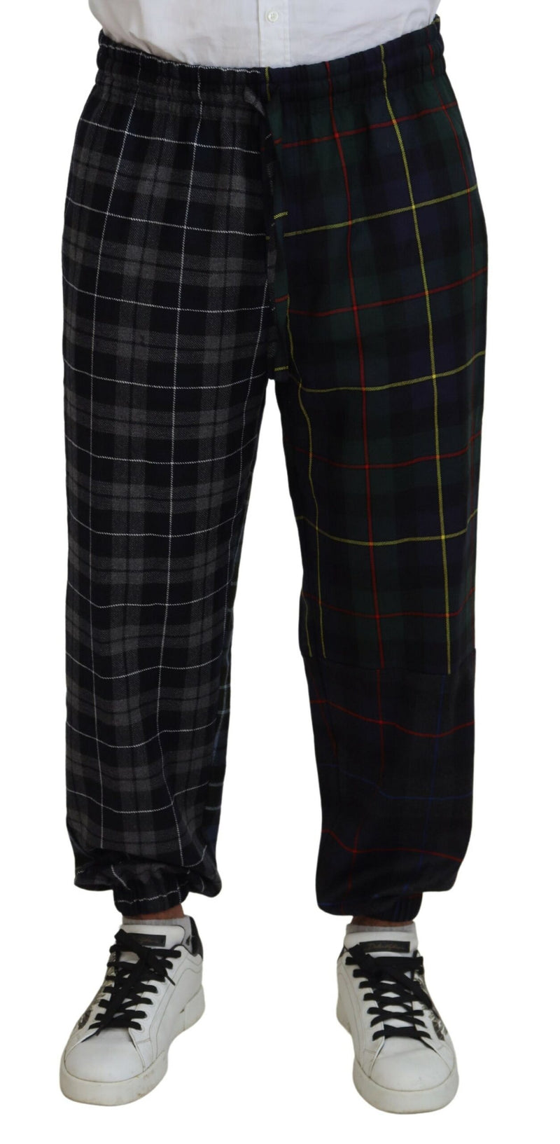 Pantaloni jogger Dolce & Gabbana da uomo in lana multicolore a quadri