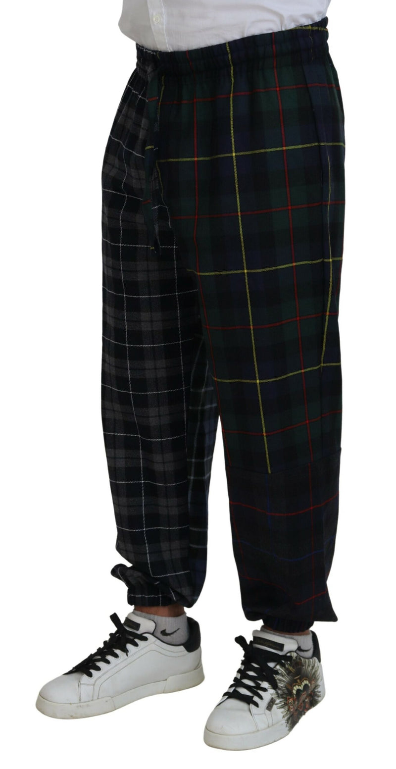 Pantaloni jogger Dolce & Gabbana da uomo in lana multicolore a quadri