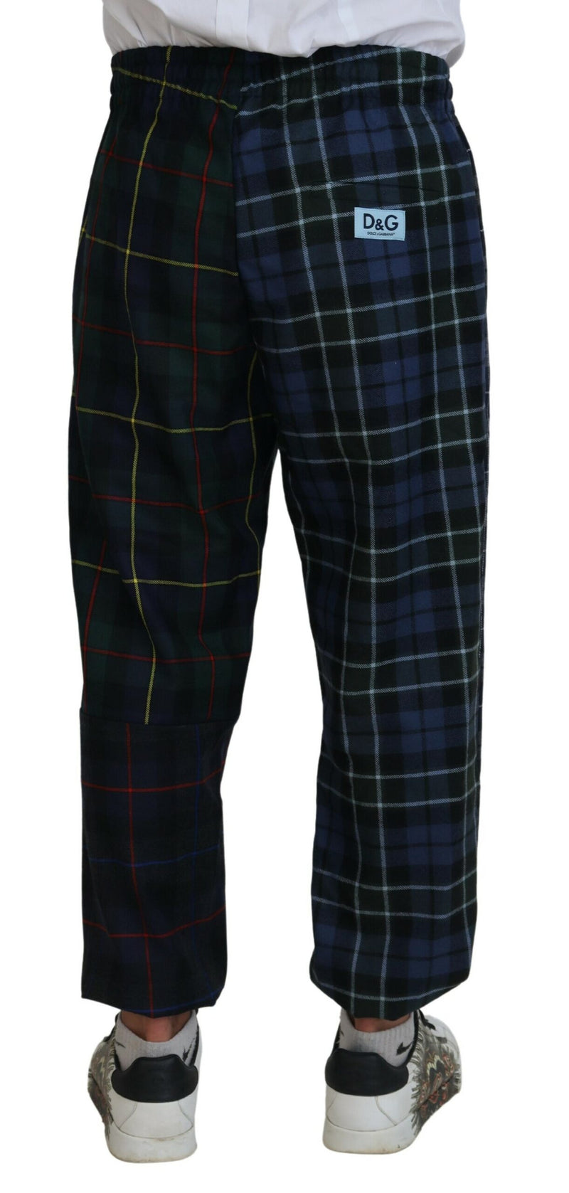 Pantaloni jogger Dolce & Gabbana da uomo in lana multicolore a quadri