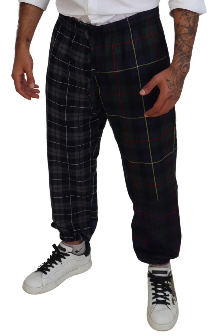 Pantaloni jogger Dolce & Gabbana da uomo in lana multicolore a quadri