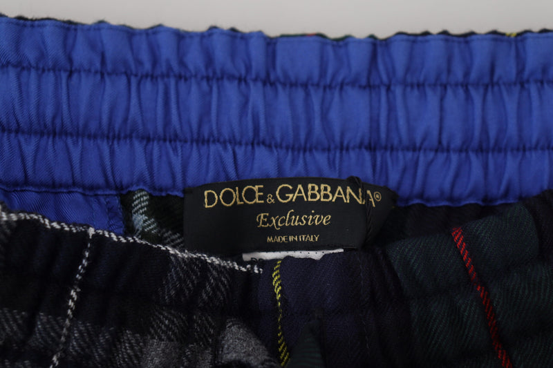 Pantaloni jogger Dolce & Gabbana da uomo in lana multicolore a quadri