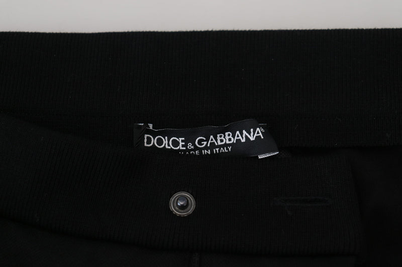 Calça jogger Dolce & Gabbana preta de lã, com ferradura