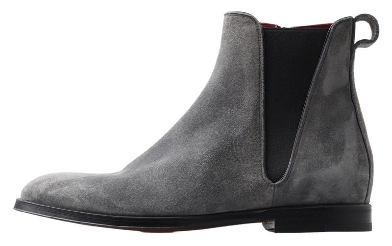 Botas de cano curto Dolce & Gabbana de couro cinza para homens