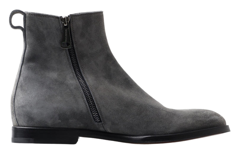 Botas de cano curto Dolce & Gabbana de couro cinza para homens