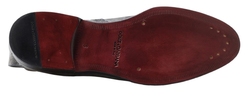 Botas de cano curto Dolce & Gabbana de couro cinza para homens