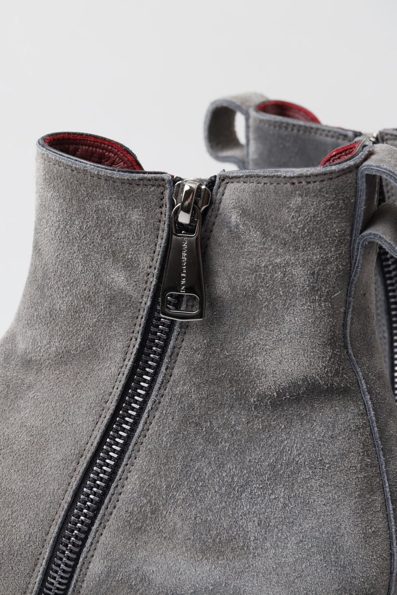 Botas de cano curto Dolce & Gabbana de couro cinza para homens