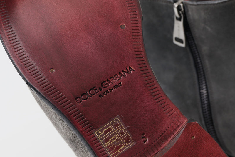 Botas de cano curto Dolce & Gabbana de couro cinza para homens