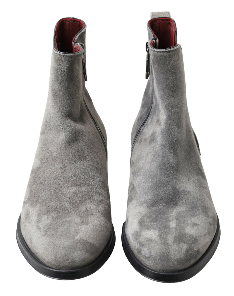 Botas de cano curto Dolce & Gabbana de couro cinza para homens