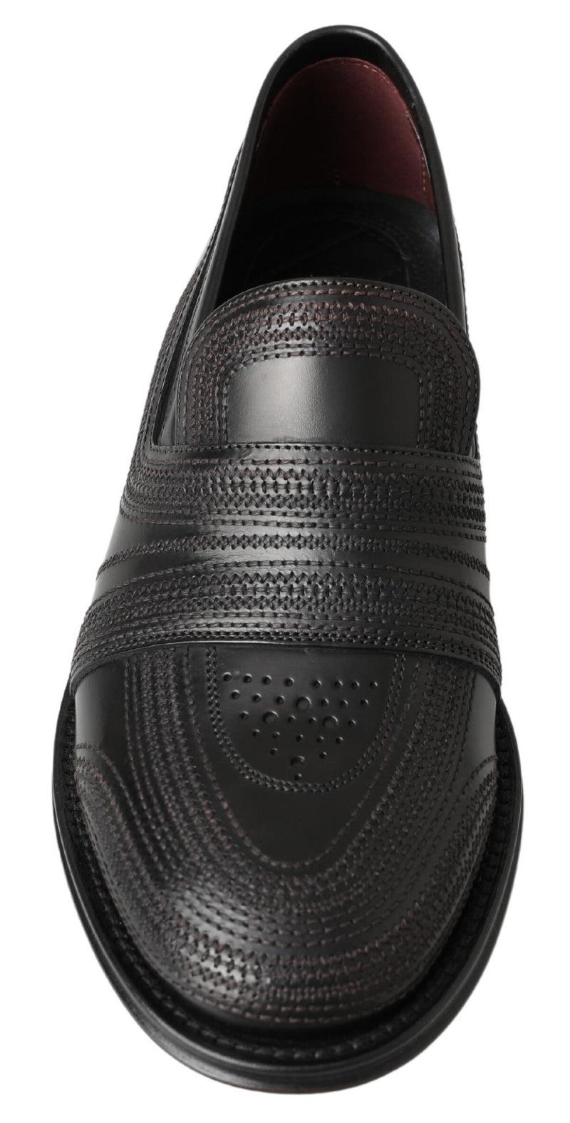 Zapatos Dolce & Gabbana negros de piel, tipo mocasín destalonado, con costuras