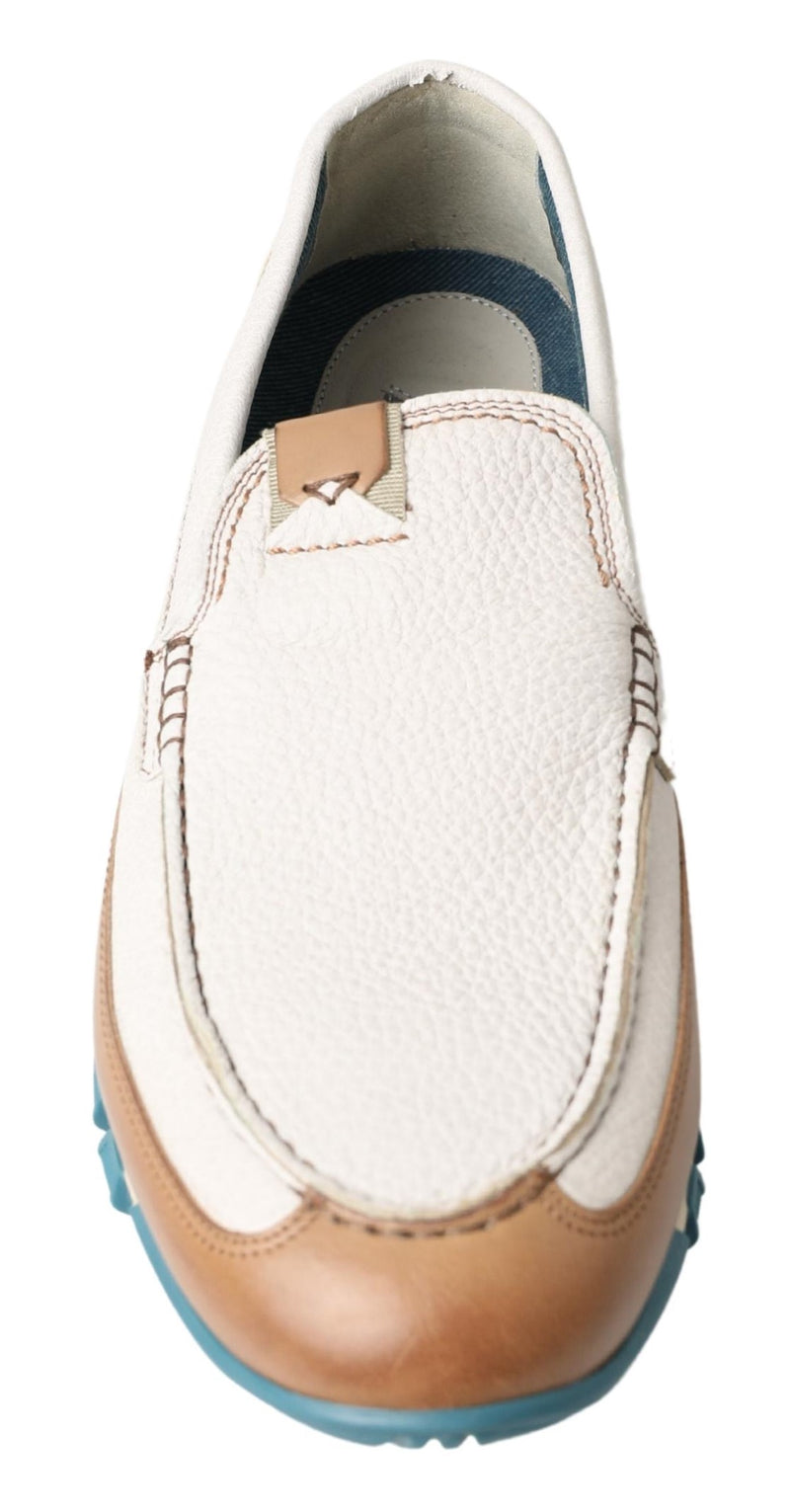 Mocassins em couro branco Dolce & Gabbana