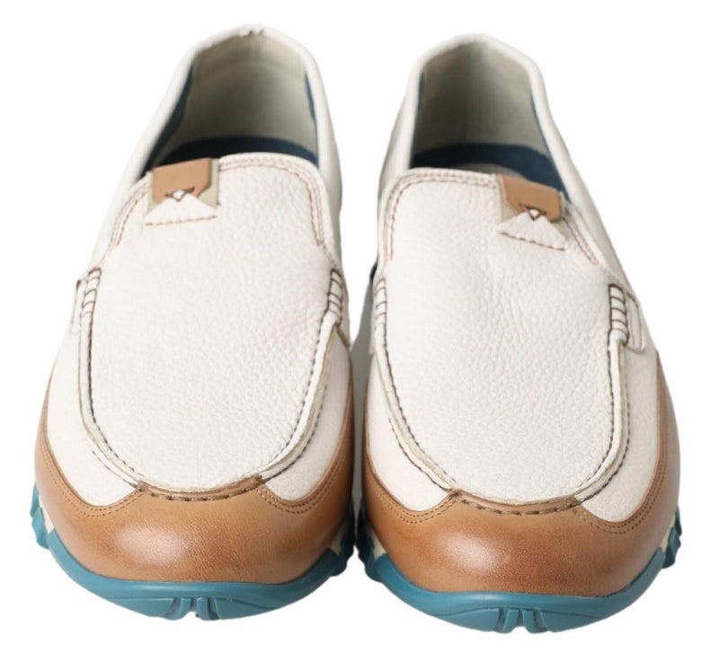 Mocassins em couro branco Dolce & Gabbana