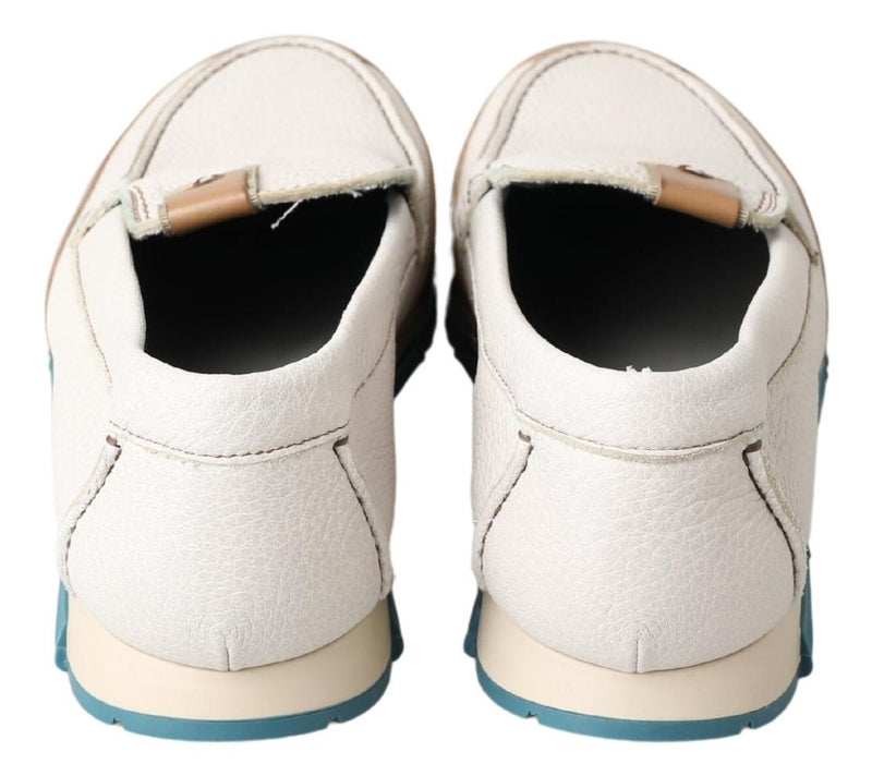 Mocassins em couro branco Dolce & Gabbana