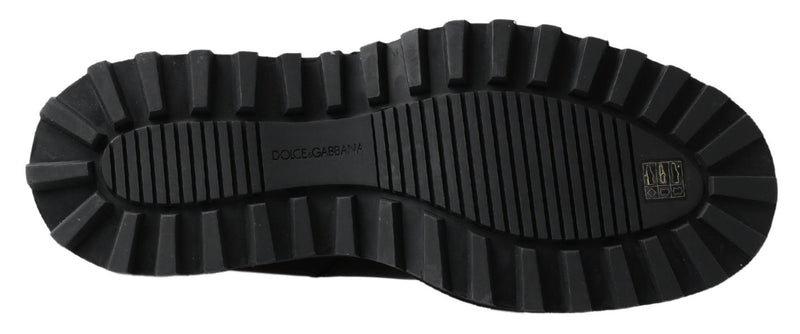 Bottes Dolce & Gabbana noires en cuir extensible à enfiler