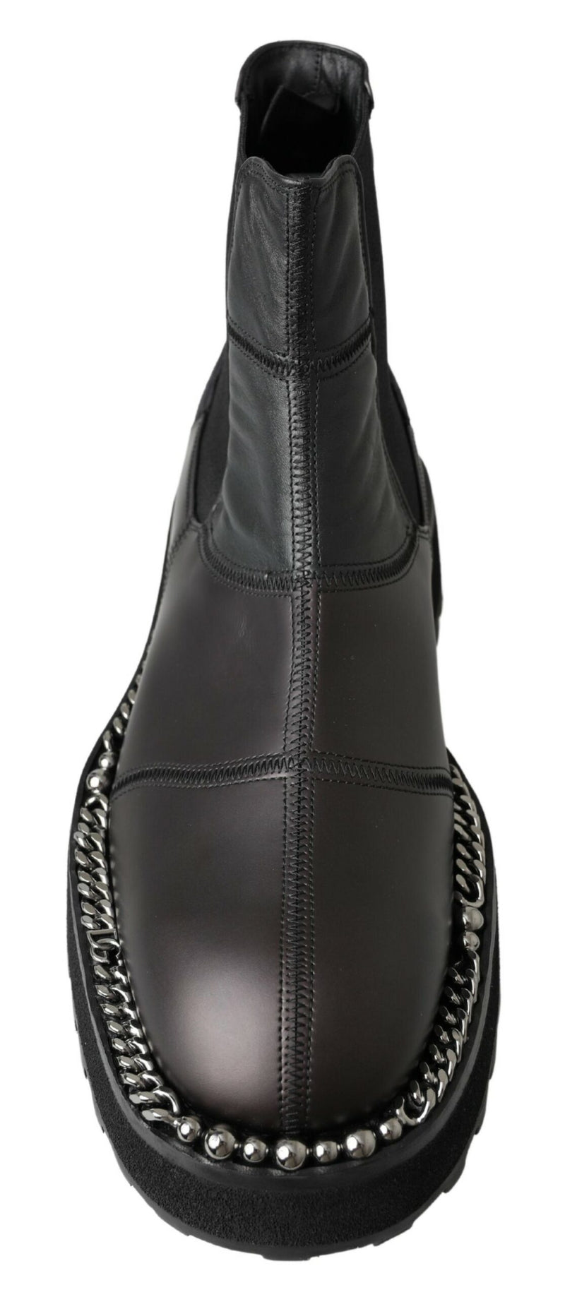 Bottes Dolce & Gabbana noires en cuir extensible à enfiler