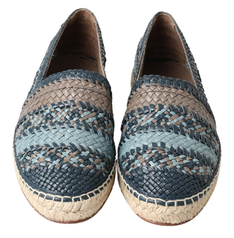 Alpargatas Dolce & Gabbana de piel de búfalo azul grisáceo
