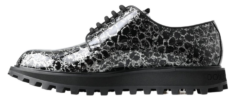 Derbies Dolce & Gabbana noirs et blancs en cuir verni
