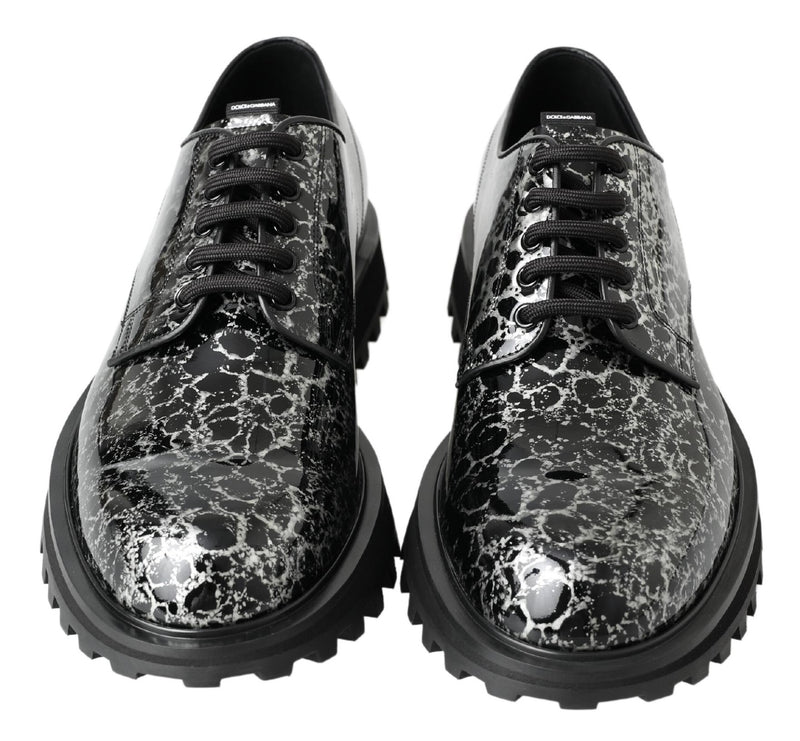 Derbies Dolce & Gabbana noirs et blancs en cuir verni
