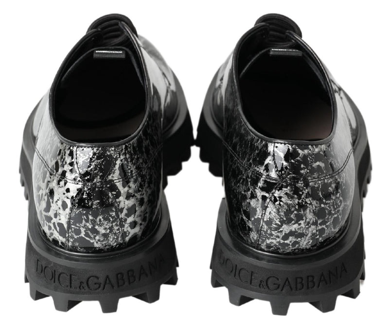 Derbies Dolce & Gabbana noirs et blancs en cuir verni