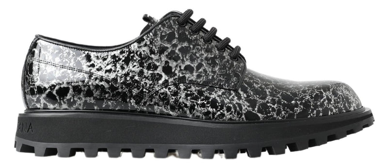 Derbies Dolce & Gabbana noirs et blancs en cuir verni
