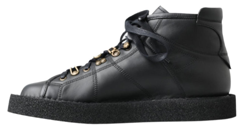 Bottes Dolce & Gabbana noires en cuir extensible à enfiler