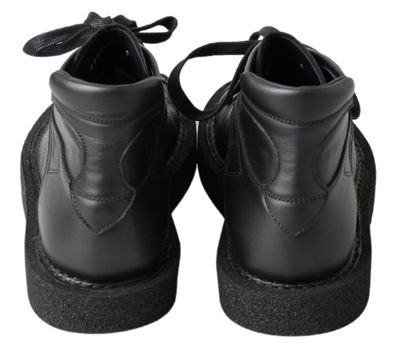 Bottes Dolce & Gabbana noires en cuir extensible à enfiler
