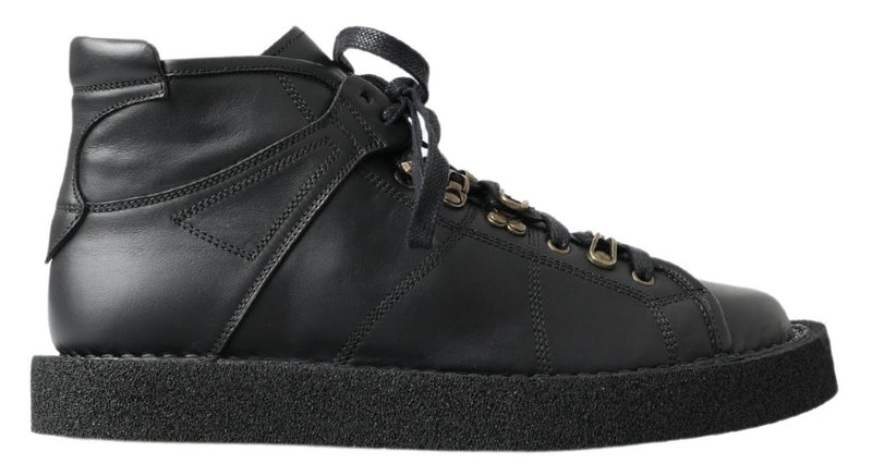 Bottes Dolce & Gabbana noires en cuir extensible à enfiler