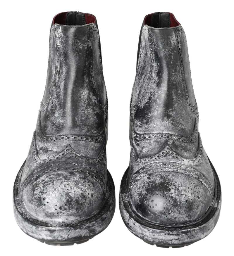 Bottines Dolce & Gabbana noires et grises en cuir