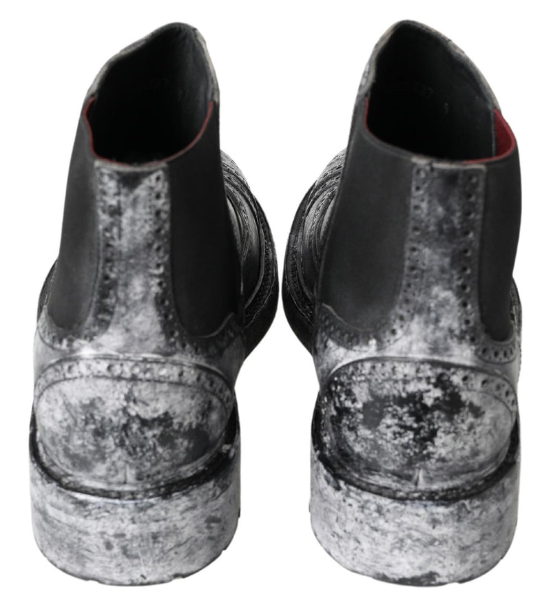 Bottines Dolce & Gabbana noires et grises en cuir