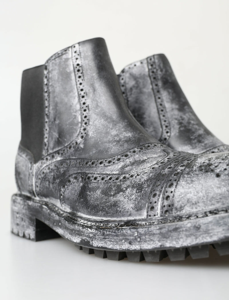 Bottines Dolce & Gabbana noires et grises en cuir