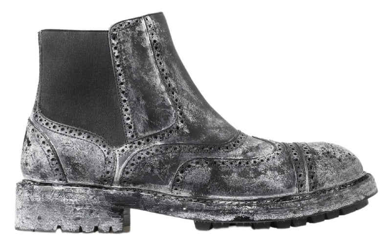 Bottines Dolce & Gabbana noires et grises en cuir