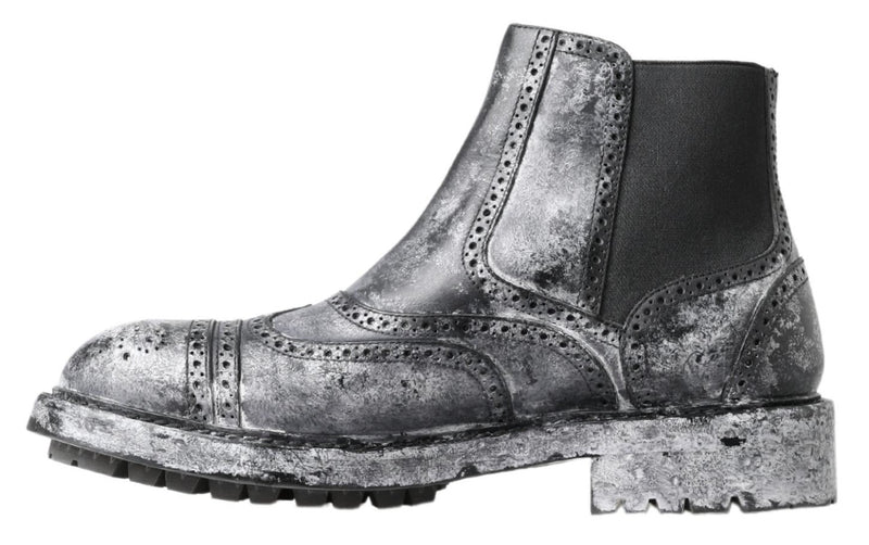 Bottines Dolce & Gabbana noires et grises en cuir
