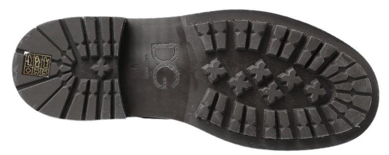 Bottes Dolce & Gabbana noires et grises en cuir, mi-mollet