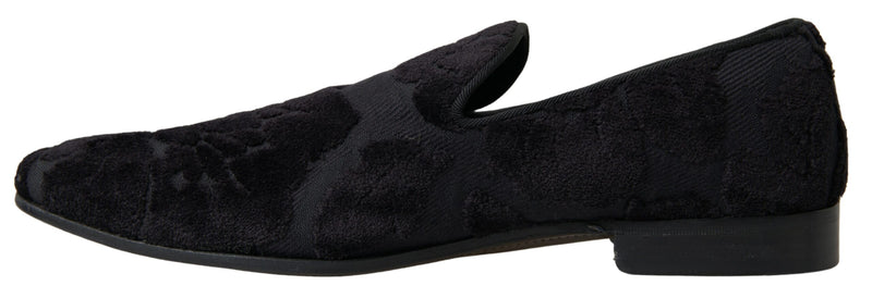 Mocassins formels en brocart noir Dolce & Gabbana