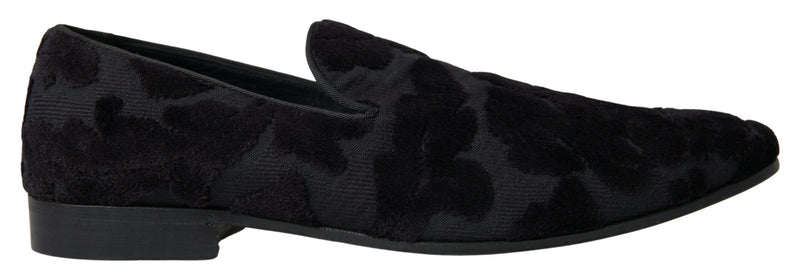 Mocassins formels en brocart noir Dolce & Gabbana