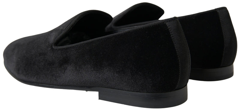 Mocassins de cérémonie Dolce & Gabbana noirs en velours