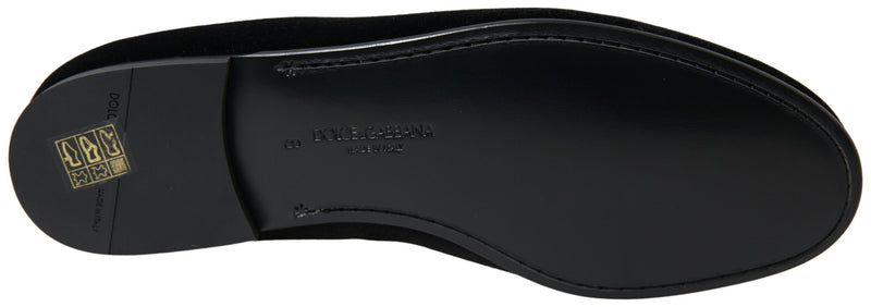 Mocassins de cérémonie Dolce & Gabbana noirs en velours