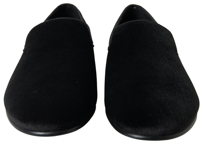 Mocassins de cérémonie Dolce & Gabbana noirs en velours