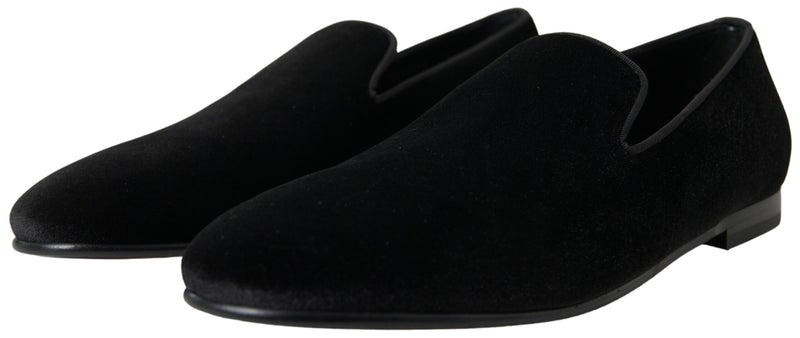 Mocassins de cérémonie Dolce & Gabbana noirs en velours