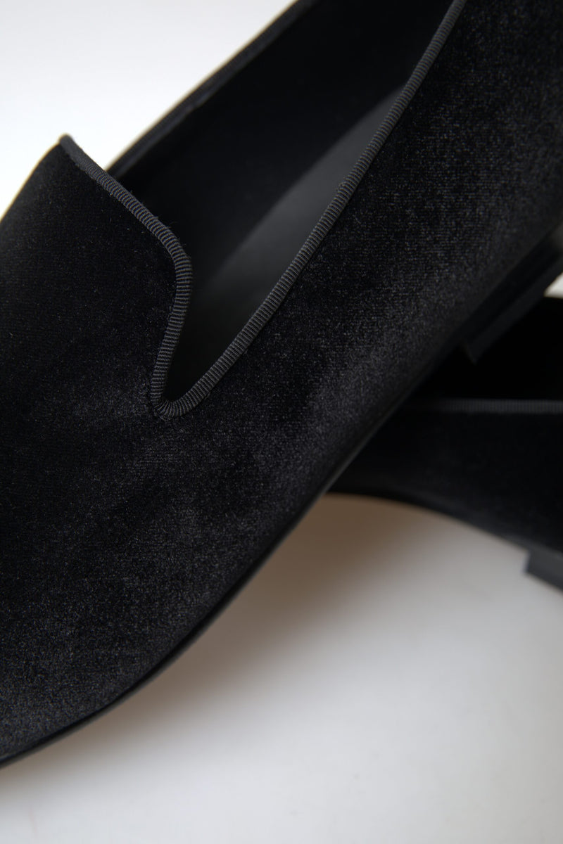Mocassins de cérémonie Dolce & Gabbana noirs en velours